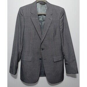 VTG Christian Dior Monsieur Mens Gray Micro Check Blazer Suit Jacket Made USA